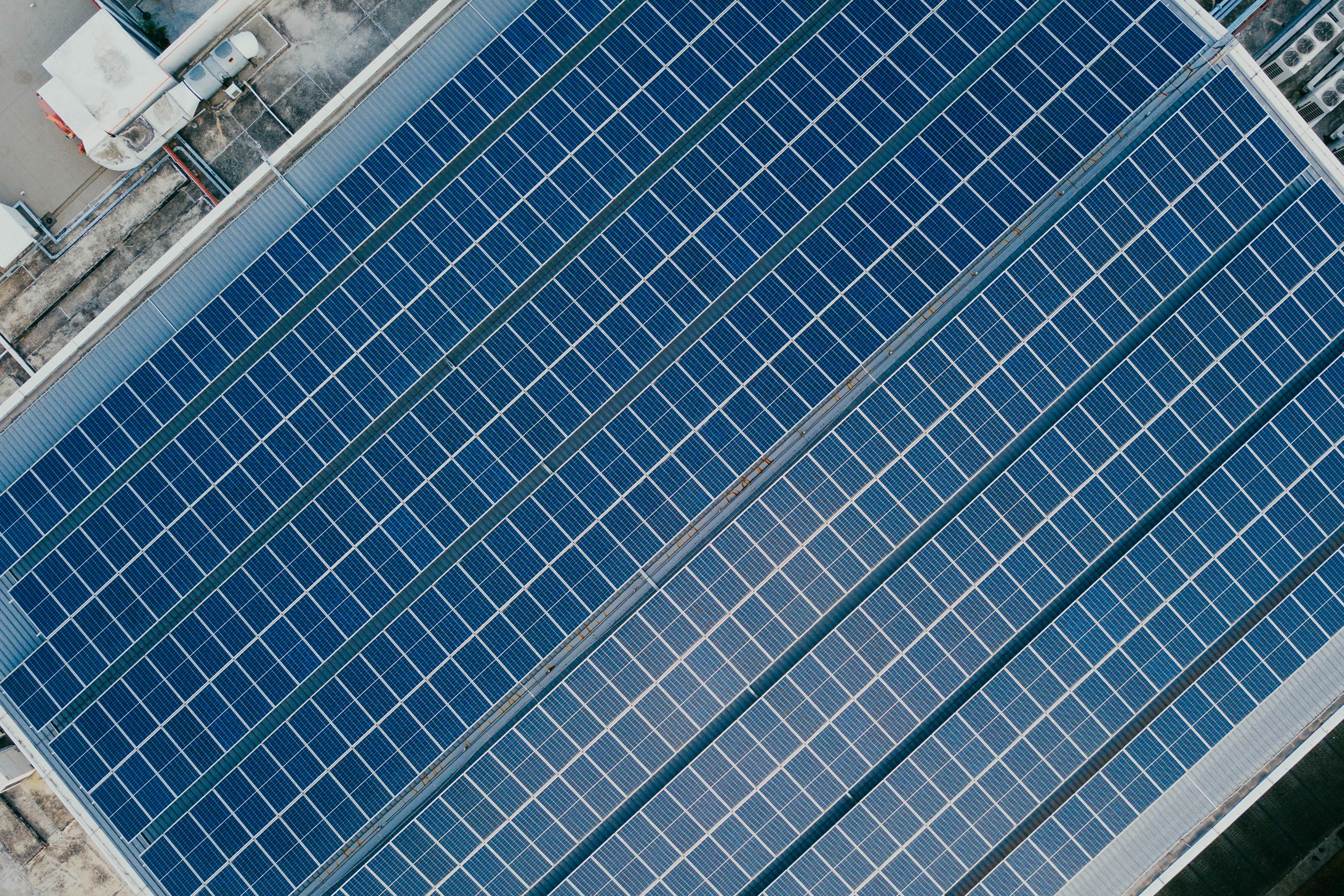 solar-panels blue solar panels on a building roof